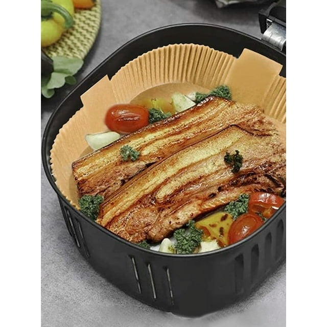 100Pcs Air Fryer Liners Parchment Paper Square Non-Stick Air Fryer Liner Waterproof Baking Roasting Food Grade Paper Grease Proof for Air Fryer Microwave Baking