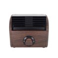 thumbnail image 2 of Mini ventilador de escritorio portátil de grano de madera de 3 velocidades ventilador de refrigeración silencioso Retro para decoración de oficina en casa enchufe de EE. UU. Yuarrent HA002070-01B, 2 of 6