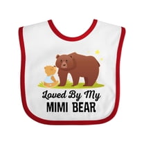Inktastic Mimi Bear Loves Me Grandbaby Boys or Girls Baby Bib