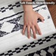 thumbnail image 5 of GlowSol 6' x 9' Boho Rug Geometric Moroccan Bohemian Rug Soft Low Pile Floor Cover for Dining Room Laundry Room, Black White, 5 of 8