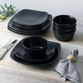 thumbnail image 3 of Noritake Colorscapes BoB Swirl (Black on Black) 12-Piece Square Dinnerware Set, Service for 4, 3 of 7