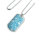 thumbnail image 2 of Blue Mermaid Pattern with Seashells Fish Manta Rays Ocean Military Dog Tag Pendant Necklace with Chain, 2 of 4