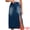Dark Blue, variant on DARING DIVA Women's Midi Denim Skirt Side Split Rhinestone Jean Skirts Small Gray Blue