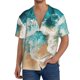 thumbnail image 1 of Fotbe Ocean Wave Crash Camisa Estampada de Manga Corta para Hombre, Casual de Verano, Estilo Playero, Sin Arrugas-Medium, 1 of 5