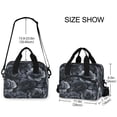 thumbnail image 3 of Lunch Bag Portable Crossbody Meal Bag Cooler Bag Insulated Lunch Bag Food Bag Handheld & Crossbody Design Black Flowers, 3 of 6