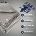 thumbnail image 2 of Rugged Rhino All Weather 100% Waterproof Heavy Duty Tarp, 5 Mil UV Temperature Resistant Tarps, High Durability Multipurpose Cover, for Home Outdoor Patio Winter Leaf Camping, 15x15 1 Pack Silver, 2 of 9