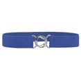 thumbnail image 1 of Beshee Ceintures pour Femmes Mode Femmes Dames Ceinture en Cuir Rétro Ceinture de Taille Ceinture Grand Élastique Simple Ceinture pour Femmes Bleue 68X1X4, 1 of 2
