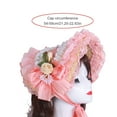 thumbnail image 3 of Victorian Lace Designs Straw Bonnet Hat For Women With Ruffled Trim and Rose Flower For Cocktail Party And Cosplay Event, 3 of 8