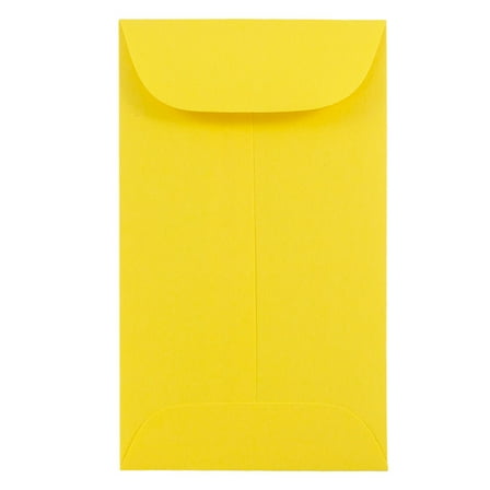 JAM Paper #6 Coin Envelopes, 3 3/8 x 6, Yellow, 100/Pack