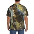 thumbnail image 3 of Pofeuu Ferocious Dinosaur Print Mens Casual Short Sleeve Shirts Beach Summer Spread Collar Pocket Tops Men's Casual Short-sleeved Shirt-4X-Large, 3 of 5