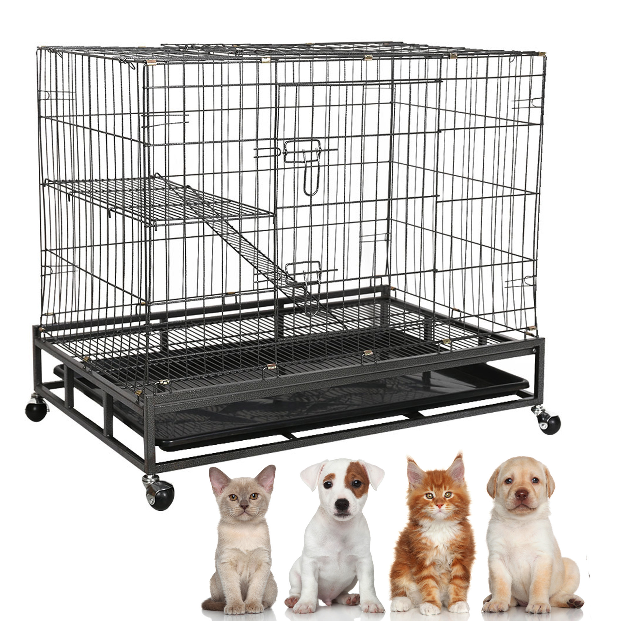 KARMASFAR PRODUCT Cat Cage Large Pet Crate Cats Playpen Sturdy With 