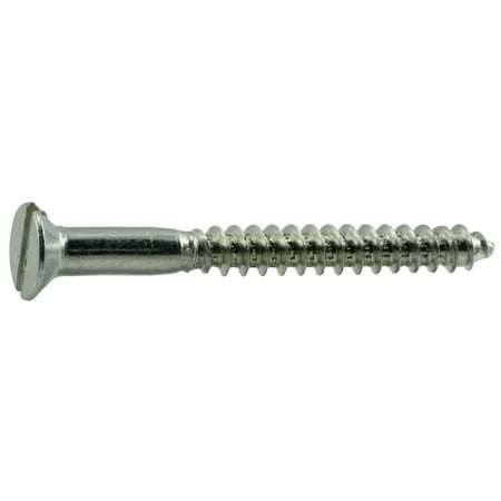 

#10 x 2 Zinc Plated Steel Slotted Flat Head Wood Screws WSFS-347 (40 pcs.)