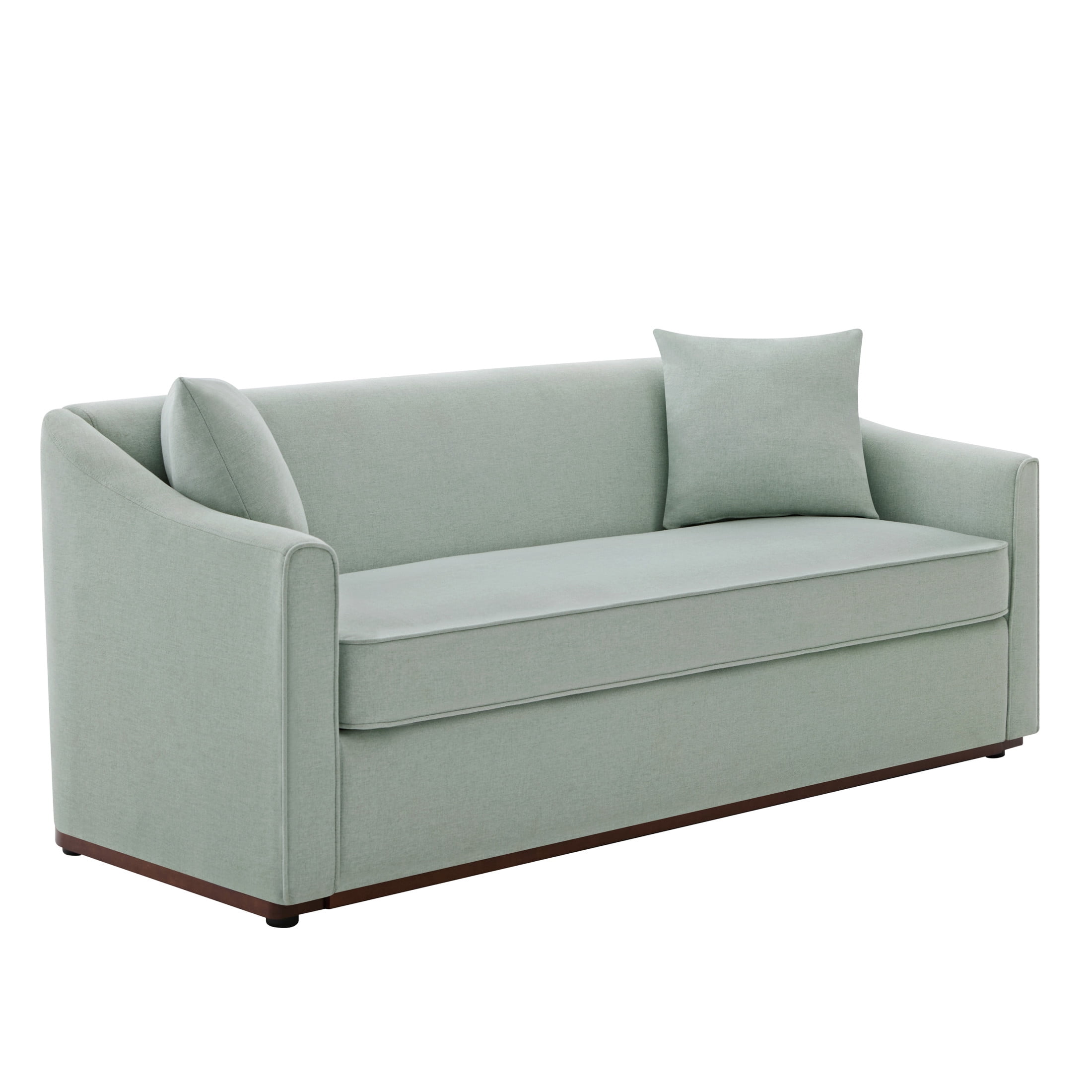 Christopher Knight Home 75.78" Modern Chenille Upholstered 3-Seater Sofa with Throw Pillows, Blue