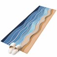 thumbnail image 6 of Blue Beige Ombre Kitchen Runner Rug 2x6 Washable Runners for Hallway Non Slip Moire Modern Geometric Aesthetics Large Area Rug Indoor Floor Carpet for Bathroom Laundry Entryway Bedroom Living Room, 6 of 8