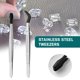 thumbnail image 4 of Juego de pinzas para cejas, depiladoras profesionales de acero inoxidable con punta inclinada, 4 of 6