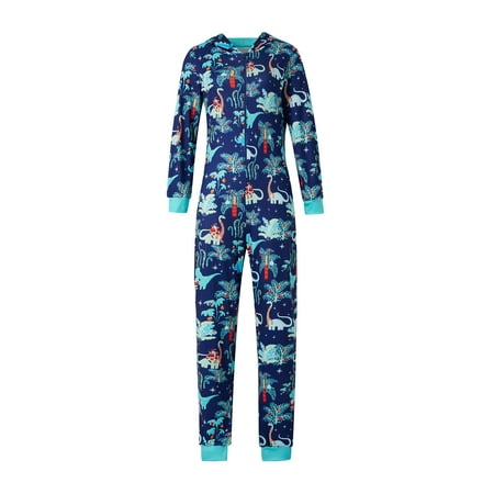 

Eyicmarn Family Matching Christmas Pajamas Romper Cartoon Animals/Letter Snowflake Elk Print Long Sleeve Jumpsuits Sleepwear