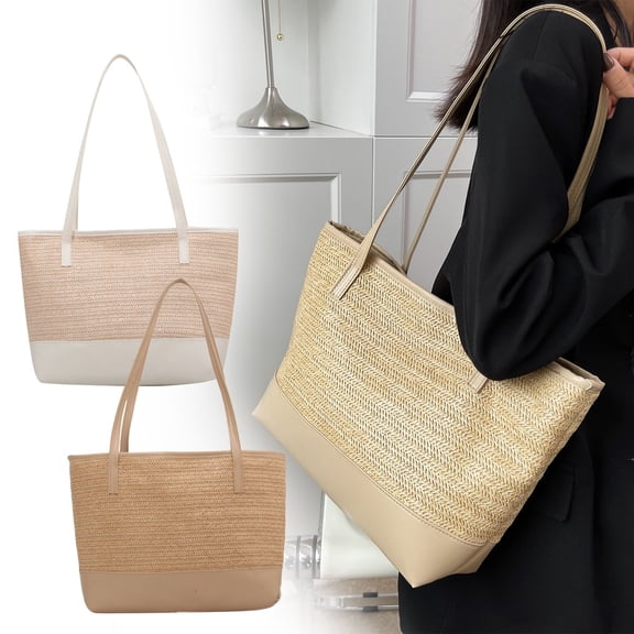 ibiyuan Canvas Crossbody Bags For Women Women Textured Straw Canvas Blend Shoulder Handbag Personality Fashion Beach Casual Carry Tote Purse