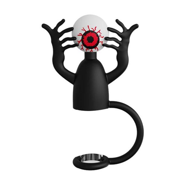 Ruifaya Tapa de paja con forma de fantasma de Halloween, tapa de paja para taza Gastanli, tapón antipolvo de 6 a 10 mm θÆ