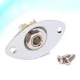 thumbnail image 2 of MasteelfCA Prise d'Entrée Ovale 1/4 Pouce pour Guitare avec 2 Vis de Montage pour Basse Électrique (Argent), 2 of 7