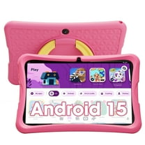 10.1 inch Android 15 Kids Tablets 2025,6GB RAM   32GB ROM,Parent Control Kids Education Children Tablet with WiFi,Kid-Proof Case,Pink