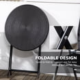 thumbnail image 3 of 23.6" Round Folding Outdoor Coffee Table, Weather-Resistant Wood-Effect HDPE Top & Powder-Coated Steel Frame, Compact Patio Side Table for Garden, Balcony, Backyard, Dark Grey, 3 of 7
