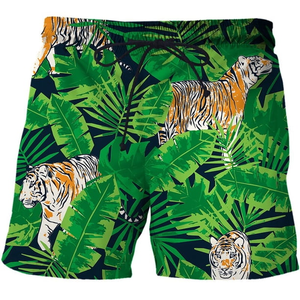 Tiger Leopard Graphic Beach Shorts Pants Men 3D Printing Surfing Board Shorts Summer Hawaii Swimsuit Swim Trunks Cool Ice Shorts Fivean unisex