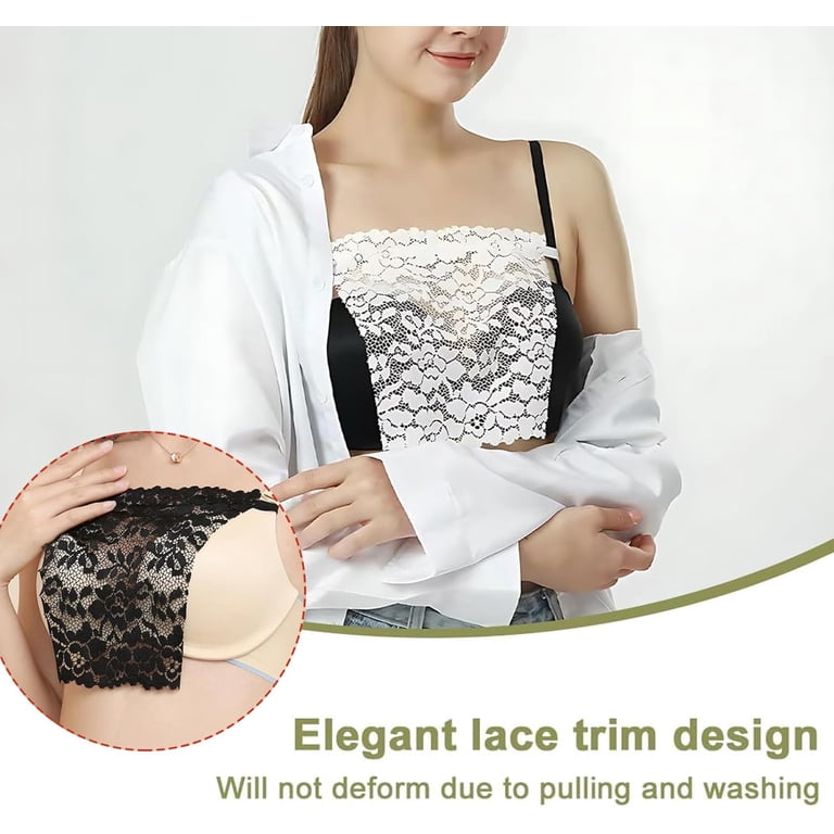 3 Pieces Modesty Panels for Low Cut Tops, cleavage cover up for dresses, Lady Lace Clip-On Mock Camisole Bra Insert Overlay Modesty Panel Vest, Lady Lace Anti Peep Invisible Bra Vest - 3 Pieces Modesty Panels for Low Cut Tops, cleavage cover up for dresses, Lady Lace Clip-On Mock Camisole Bra Insert Overlay Modesty Panel Vest, Lady Lace Anti Peep Invisible Bra Vest -