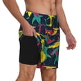 thumbnail image 2 of Fotbe Colorful Sharks Men’s Swim Trunks Quick Dry Swim Shorts Board Shorts with Mesh Lining-Small, 2 of 9