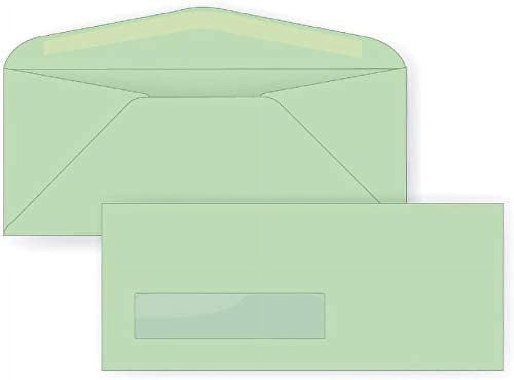 Limited Papers (TM) Regular Mailing And Business Envelopes, Left Hand Window, No. 10 (4.8 x 9.5 Inch), Gummed seal, 24 Pound, Variety of Colors And Quantities. (Green, 500)
