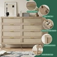 thumbnail image 3 of Kojooin 8 Drawer Rattan Dresser,Modern Wood Chest of Drawers,Mid Century Modern Dresser for Closet with Spacious Storage for Bedroom,Living Room, 3 of 7