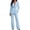 Light Blue, variant on MLCDZ Two Piece Sets for Women Blazer Double Breasted V Neck Long Sleeve Jacket Wide Leg Loose Pants Pockets Suits Set Office Work Business Casual Outfits