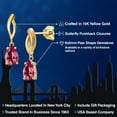 thumbnail image 2 of Gem Stone King 10K Yellow Gold Pink Topaz Stud Dangle Earrings for Women | 2.00 Cttw | Gemstone November Birthstone | Pear Shape 8X5MM, 2 of 6