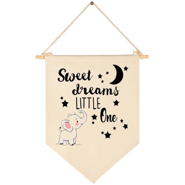 Sweet Dreams Little One-Banderín Colgante De Lienzo, Cartel De Pared Con Bandera, Decoración, Regalo Para Bebés, Niños, Niñas, Niños, Guardería, Decoración De Sala De Juegos