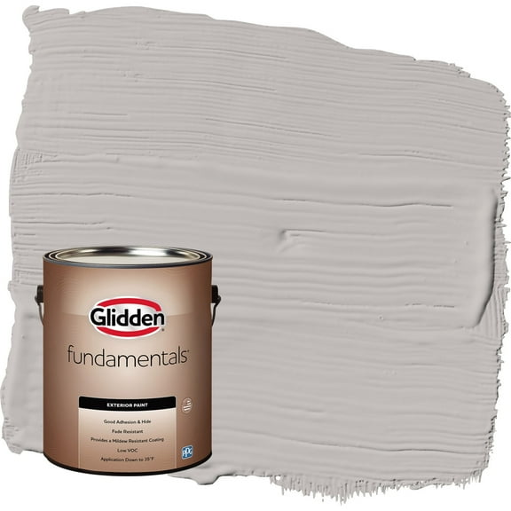 Glidden Fundamentals Gray Shadows / Grey Flat Exterior Paint, 1 Gallon