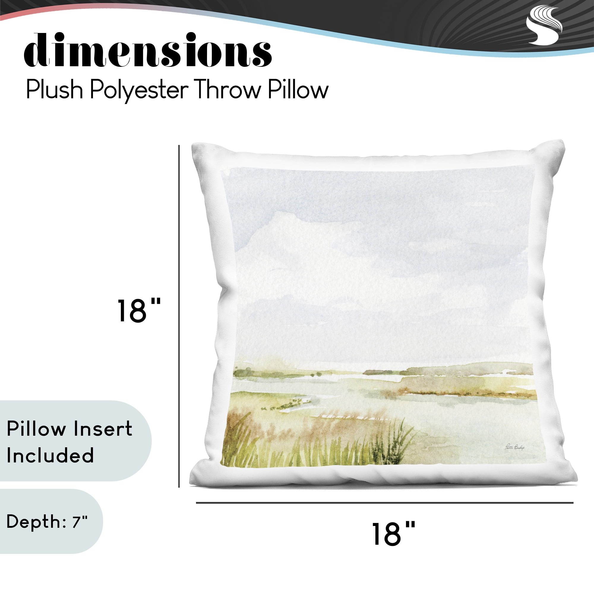 Stupell Industries Delicate Marsh Painting Decorative Printed Throw Pillow, design by Patti Bishop