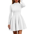 thumbnail image 1 of Vestido PRETTYGARDEN 2025 de Manga Larga con Volantes y Corte A Blanco XL, 1 of 8