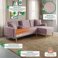 thumbnail image 3 of Sala Modular Reversible Makora Kendall Con Memory Foam, Color Palo De Rosa, Lino Respaldo Reclinable De 3 posiciones., 3 of 10