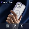 thumbnail image 6 of Magnetic & Stand Designed for iPhone 15 Case fit for MagSafe, Luxury Hybrid Shockproof Drop Protective Lightweight Phone Case for iPhone 15, Built-in Invisible Kickstand, Lightpurple+Clear, 6 of 7