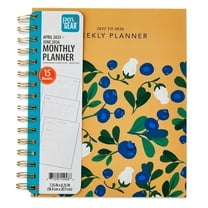 Pen+Gear Monthly Medium (7.25" x 8.25") Planner Blueberry & Floral 15-Month April 2025-June 2026