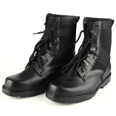 Men High-top Black Outdoor Shoes Hiking Boot Military Combat Army Boots(260cm)