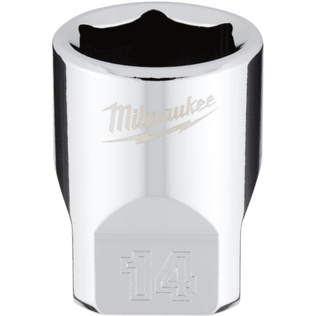 UPC: 0045242565504 | Milwaukee-45-34-9040 1/4 in. Drive 14mm Metric 6-Point Socket