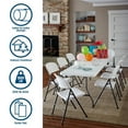 thumbnail image 2 of COSCO Commercial Plastic, Indoor/Outdoor Folding Chair, 300 lb. Weight Rating, Double Braced, White, 4-Pack, 2 of 8