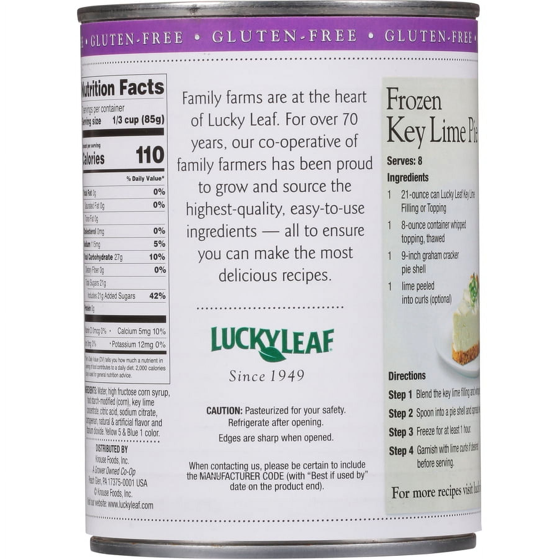 Lucky Leaf® Key Lime Pie Filling 21 oz. Can