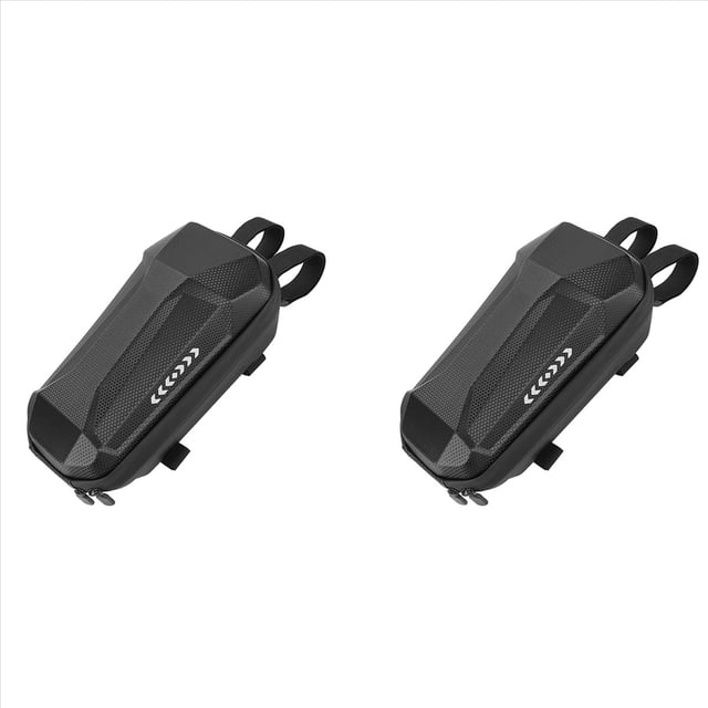 2X Bolsa Delantera para Patinete Eléctrico Bolsas Impermeables de EVA Rígidas Bolsa Reflectante para Colgar en el Manillar Bolsa de Almacenamiento 2L