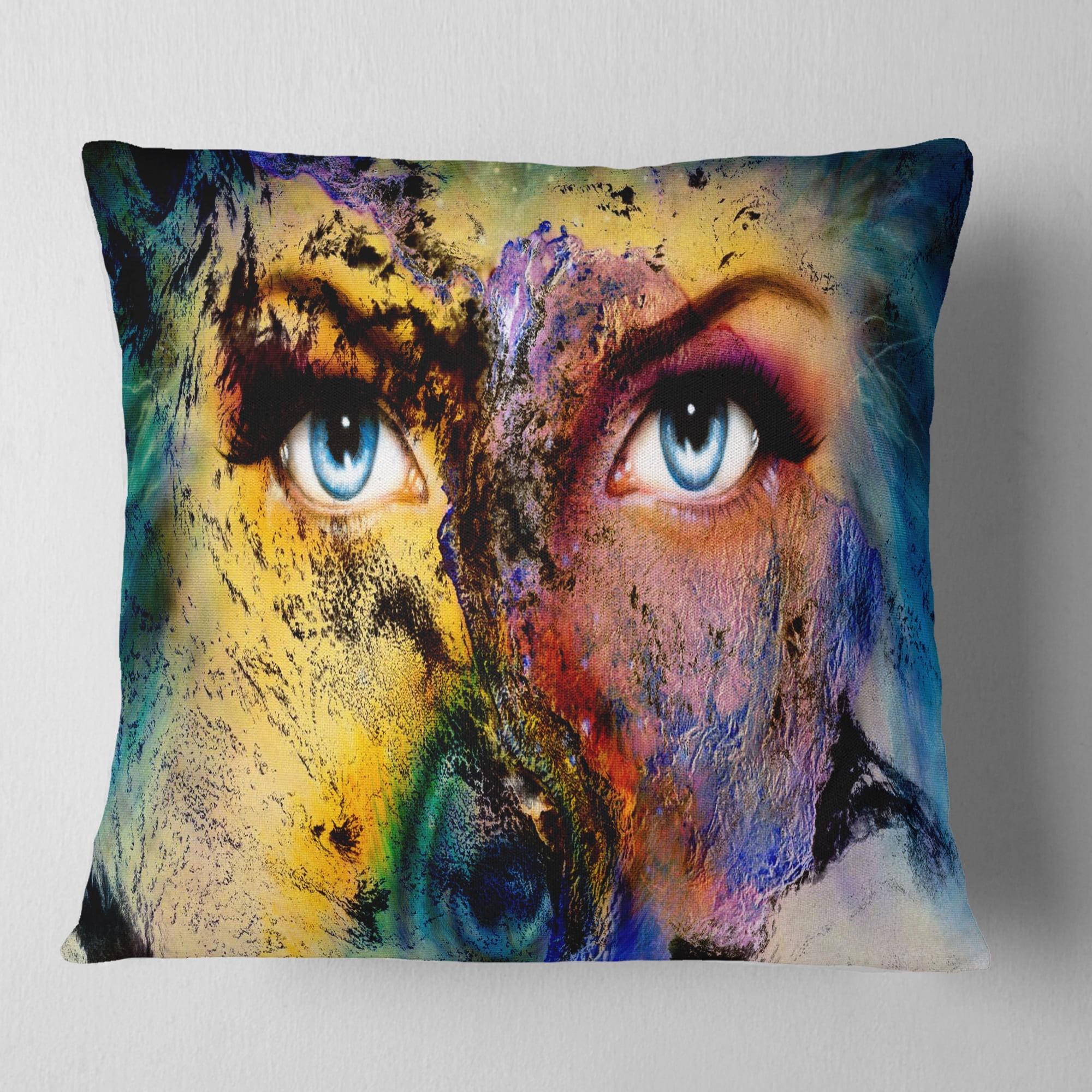Designart Planet Earth and Human - Animal Throw Pillow - 18x18