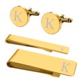 thumbnail image 1 of BodyJ4You 4PC Cufflinks Tie Bar Money Clip Button Shirt Personalized Initials Letter K Gift Set, 1 of 6