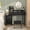 Black, variant on Homieasy Makeup Vanity Desk with 2 Drawers and Cabinet, Dressing Table with Power Outlets for Bedroom, White