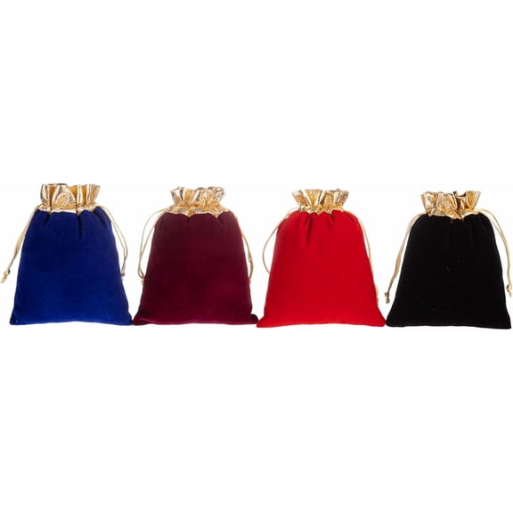 24pcs Mixed Velvet Bags with Drawstrings Gold Trim Velvet Jewelry Pouches for Jewelry Wedding Candy Birthday Christmas Gift bags