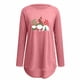 thumbnail image 4 of Pntutb moda mujer estampado manga larga cómodo transpirable cuello redondo tops Pntutb Pntutb-242, 4 of 5