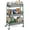 Gray, variant on GIANNA 3 Tier Rolling Cart Organizer, Plastic Rolling Cart with Lockable Wheels & Reinforced Handle, Lightweight Utility Cart Storage Cart for Nursery, Kitchen, Bathroom, Craft Room